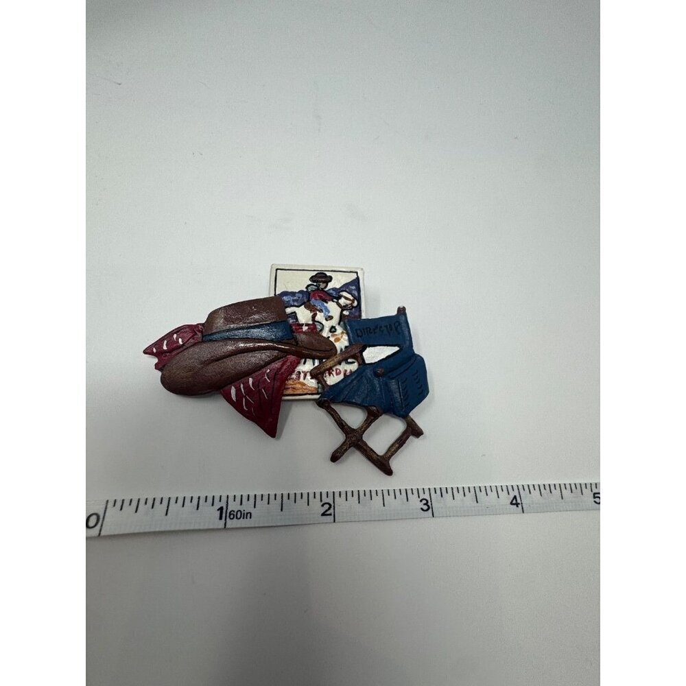 Vintage Sharon Young broach Director's chair cowboy - Picture 4 of 4